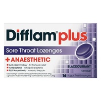 Difflam Plus Sore Throat Lozenges Blackcurrent 16