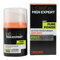 Loreal Men Pure Power Moisturiser 50ML Helps Prevent Pimples, Excess Oi