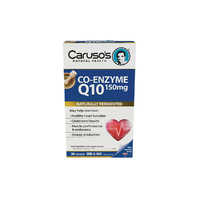Carusos Co-Enzyme Q10 150mg Capsules 30 naturally fermented