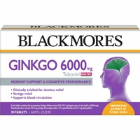 Blackmores Ginkgo 6000mg 30 Tablets Support memory and cognition