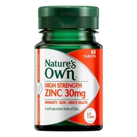 Natures Own High Strength Zinc 30mg Tablets 60