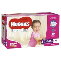 Huggies Jumbo Toddler Girl 72 Pack Secure Cushioned Side Shields