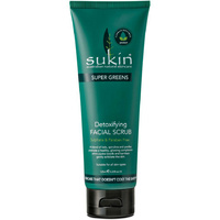Sukin Super Greens Detoxifying Facial Scrub 125ml leaving skin feeling smooth