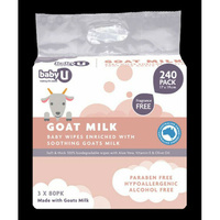 Baby U Goat Milk Baby Wipes - 240 Pack Enriched with Soothing Goats Milk