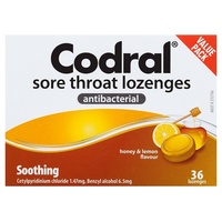 Codral Sore Throat Honey & Lemon Lozenges 36 Children over 6 years