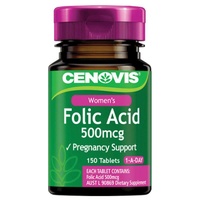 Cenovis Folic Acid 500mcg Tablets 150 spina bifida or neural tube defects