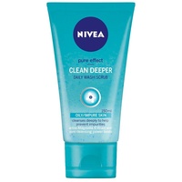 Nivea Pure Effect Clean Deeper Daily Wash Scrub 150ml  to smooth the complexion