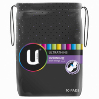 U by Kotex Pad Overnight with Wings 10
