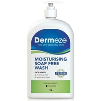 Dermeze Soap Free Wash 1Litre Suitable For Dry, Itchy Or Sensitive Skins