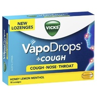 Vicks Vapo Drops+Cough Honey Lemon - 16 Lozenge Relieves Sore Throat