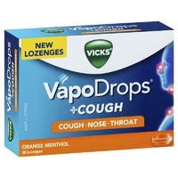 Vicks Vapo Drops+Cough Orange Menthol - 36 Lozenge Relieves Sore Throat
