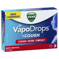 Vicks Vapo Drops+Cough Raspberry - 16 Lozenge Relieves Sore Throat