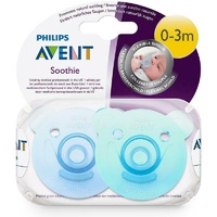 Philips Avent Bear Soother 0-3 Months - 2 Pack Super Soft Flexible Shield