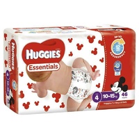 Huggies Essentials Size 4 10-15kg 46 Nappies 12hrs Leakage Protection