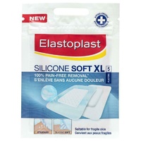 Elastoplast Silicon Soft XL 5 Pack Skin-friendly Plasters Minimal Pain