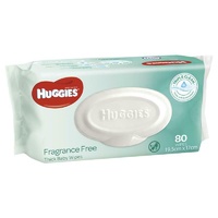 Huggies Baby Wipes Unscented 80 Refill Triple Clean Thick Soft & Absorbent