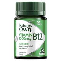 Nature's Own Vitamin B12 1000mcg Vitamin B 60 Tablets Support Cognitive Function