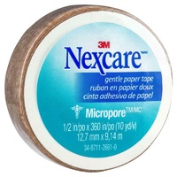 Nexcare Micropore Gentle Paper Tape Tan 12.7mm x 9.14m Hypoallergenic