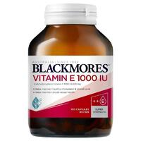 Blackmores Natural Vitamin E 1000IU 100 Capsules Support Blood Vessel Health