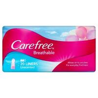 Carefree Breathable Unscented Panty Liners 20 Pack