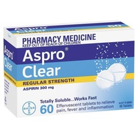 Aspro Clear Pain Relief 60 Soluble Tablets