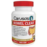 Carusos Natural Health Quick Cleanse Bowel Clear 60 Tablets Relieve Constipation