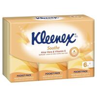 Kleenex Facial Tissues 9 Pocket Aloe Vera 6 Pack