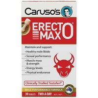 Carusos Natural Health Erecto MAX 30 Tablets Support Healthy Sexual Function
