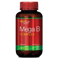 Microgenics Mega B 120 Capsules Support Nervous System Health Energy Level