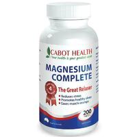Cabot Health HD Magnesium Complete 200 Tablets Relieve Headache Symptoms