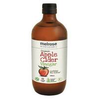 Melrose Apple Cider Vinegar Organic 500ml Consume After Fatty Foods Good Enzymes