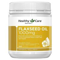 Healthy Care Super Flaxseed Oil 1000mg 200 Capsules Maintain heart brain Health