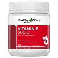 Healthy Care Vitamin E 500IU 200 Capsules Support Heart Health General Wellbeing