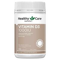 Healthy Care Vitamin D3 1000IU 250 Softgel Capsules Promote Calcium Absorption