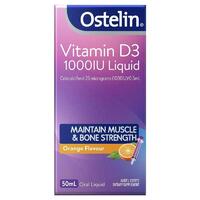 Ostelin Vitamin D3 1000IU Liquid 50mL Orange Flavour Muscle Bone