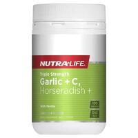 Nutra-Life Triple Strength Garlic + C + Horseradish 100 Capsules Immune Support
