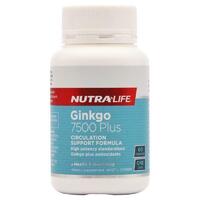 Nutra-Life Ginkgo 7500 60 Capsules Support General Well Being Cognitive Function