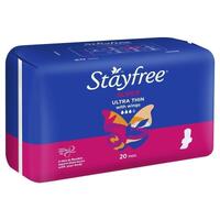 Stayfree Ultra Thin Super Sanitary Pads With Wings 20 Pack