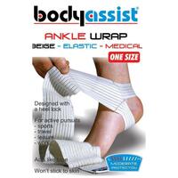 BodyAssist Elastic Ankle Wrap/Anchor Beige