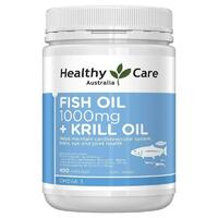 Healthy Care Fish Oil 1000mg and Krill 400 Capsules Support Joint Heart Health