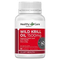 Healthy Care Wild Krill 1500mg 30 Soft Capsules Relieve Mild Arthritis
