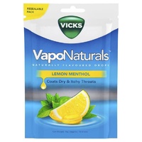 Vicks VapoNaturals Lemon Menthol Throat Lozenges 19 Resealable Bag