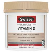 Swisse Ultiboost Vitamin D 400 Capsules Support Healthy Bone Muscle Function