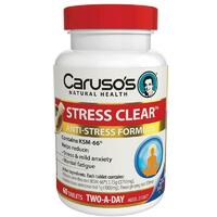 Carusos Natural Health Stress Clear 60 Tablets Relieve Mild Anxiety