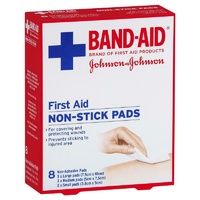 Band-Aid First Aid Non-Stick Pads 8 Pack For Large Wounds Non Adhesive