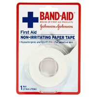 Band-Aid First Aid Non-Irritating Paper Tape 2.5cm x 9.1m 1 Pack Hypoallergenic