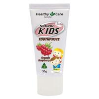 Healthy Care Natural Kids Toothpaste Organic Raspberry Flavour 50g Fluoride Free