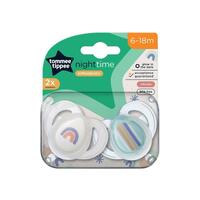 Tommee Tippee Night Time Soothers, 6-18M, Pack of 2 Dummies
