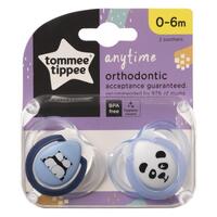Tommee Tippee Anytime Soothers, 0-6M, Pack of 2 Dummies