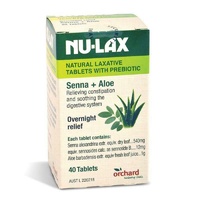 Nulax Natural Laxative Tablets With Prebiotic Senna + Aloe 40 Tablets